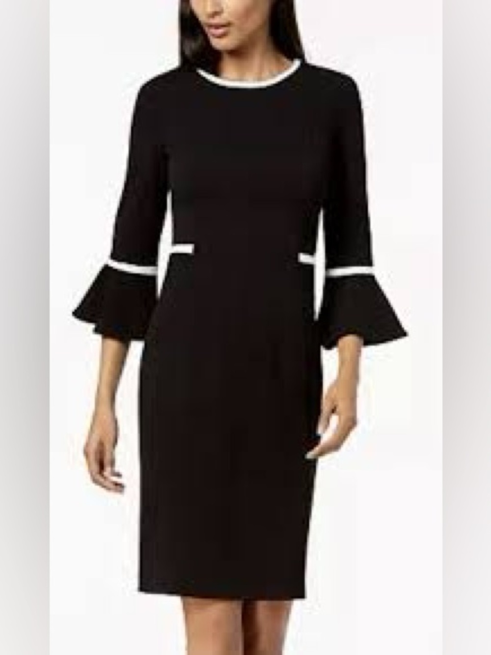 Calvin Klein Black Bell Sleeve Dress Sz 4